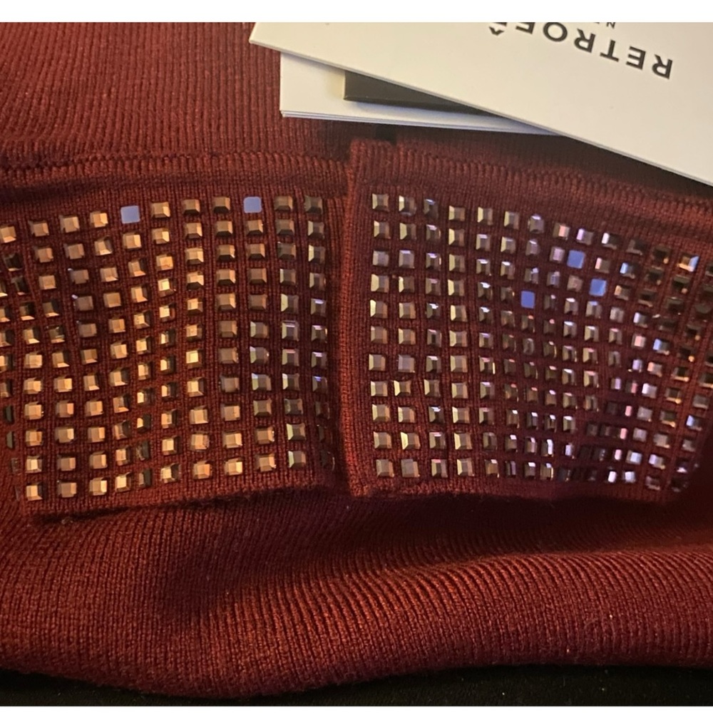 RetroFête Rue Burgundy Sequin Mini Dress XS | Designer Evening (As Is) - Picture 7 of 15